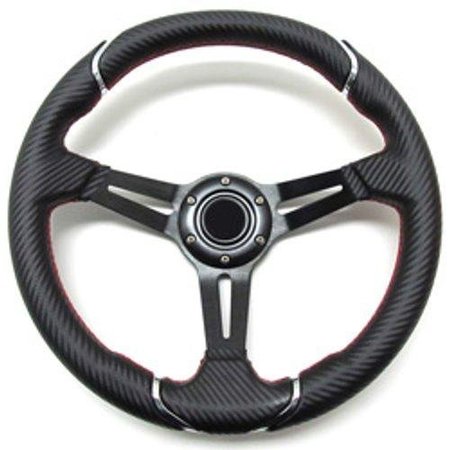 ILC Replacement Ezgo / Cushman / Textron PRO FIT 14 Inch Steering Wheel Carbon Fiber E Z GO TXT AND RXV PRO FIT 14 INCH STEERING WHEEL CARBON FIBER E Z G